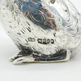 Victorian Sterling Silver Novelty Chick Pepper Shaker Antique 1900 London