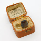 9ct Yellow Gold Emerald Cut Smoky Quartz Cocktail Ring Vintage c1970 Sheffield