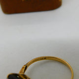 9ct Yellow Gold Emerald Cut Smoky Quartz Cocktail Ring Vintage c1970 Sheffield