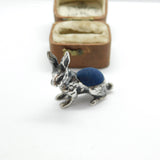 Sterling Silver Edwardian Style Bunny Rabbit Pin Cushion VIntage 1988 Birmingham