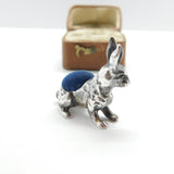 Sterling Silver Edwardian Style Bunny Rabbit Pin Cushion VIntage 1988 Birmingham