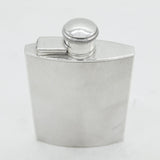 Sterling Silver Engine Turned Hip Flask Antique 1939 London Art Deco