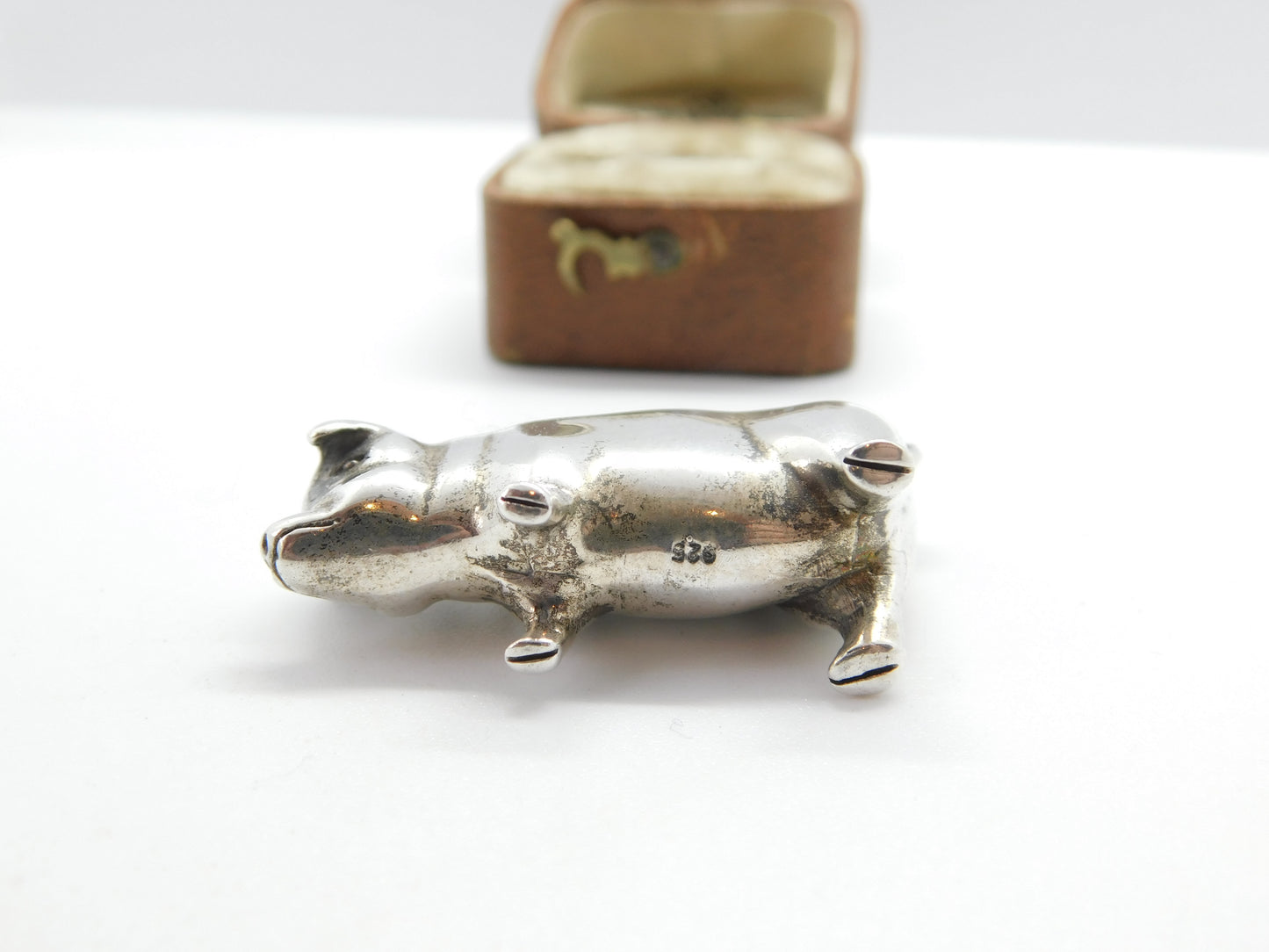 Sterling Silver Edwardian Style Pig Pin Cushion Vintage c1980