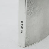 Sterling Silver Engine Turned Hip Flask Antique 1939 London Art Deco