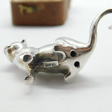 Saturno Sterling Silver Sitting Cat or Kitten Figurine Ornament Vintage c1990