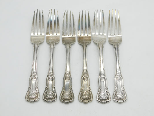 George IV Irish Sterling Silver Kings Pattern Table Fork Set Antique 1825 Dublin