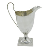 George III Sterling Silver Pedestal Pie Crust Edge Cream Jug Antique 1796 London