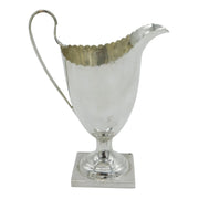 George III Sterling Silver Pedestal Pie Crust Edge Cream Jug Antique 1796 London