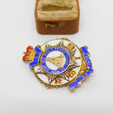 Sterling Silver Enamel Masonic Jewel Brooch Pin Antique 1938 London Art Deco
