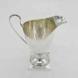 George III Sterling Silver Pedestal Pie Crust Edge Cream Jug Antique 1796 London