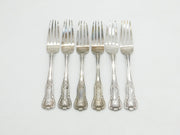 George IV Irish Sterling Silver Kings Pattern Table Fork Set Antique 1825 Dublin