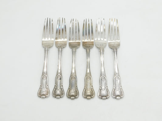 George IV Irish Sterling Silver Kings Pattern Table Fork Set Antique 1825 Dublin