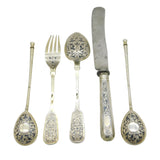 19th Century Imperial Russian .84 Silver Set of Graduating Cutlery Antique c1880 Moscow