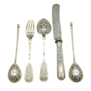 19th Century Imperial Russian .84 Silver Set of Graduating Cutlery Antique c1880 Moscow