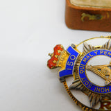 Sterling Silver Enamel Masonic Jewel Brooch Pin Antique 1938 London Art Deco