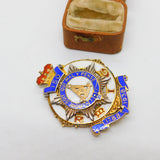Sterling Silver Enamel Masonic Jewel Brooch Pin Antique 1938 London Art Deco