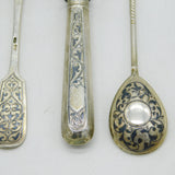 19th Century Imperial Russian .84 Silver Set of Graduating Cutlery Antique c1880 Moscow