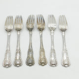 George IV Irish Sterling Silver Kings Pattern Table Fork Set Antique 1825 Dublin