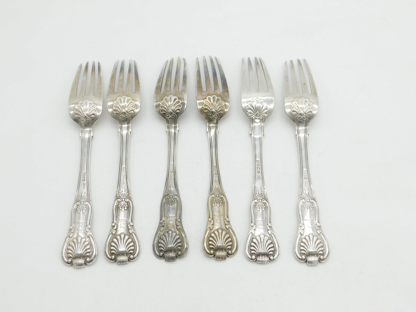 George IV Irish Sterling Silver Kings Pattern Table Fork Set Antique 1825 Dublin