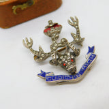 WWII-era Sterling Silver, Enamel & Paste Seaforth Highlanders Sweetheart Brooch