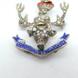 WWII-era Sterling Silver, Enamel & Paste Seaforth Highlanders Sweetheart Brooch