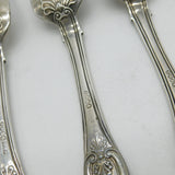 George IV Irish Sterling Silver Kings Pattern Table Fork Set Antique 1825 Dublin