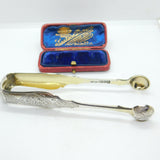 Imperial Russian Victorian Sterling Silver Gilt Sugar Tongs 1868 Moscow Viktor Savinkov