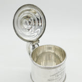 Victorian Sterling Silver Lidded Stein Pint Tankard Antique 1872 London Garrard's