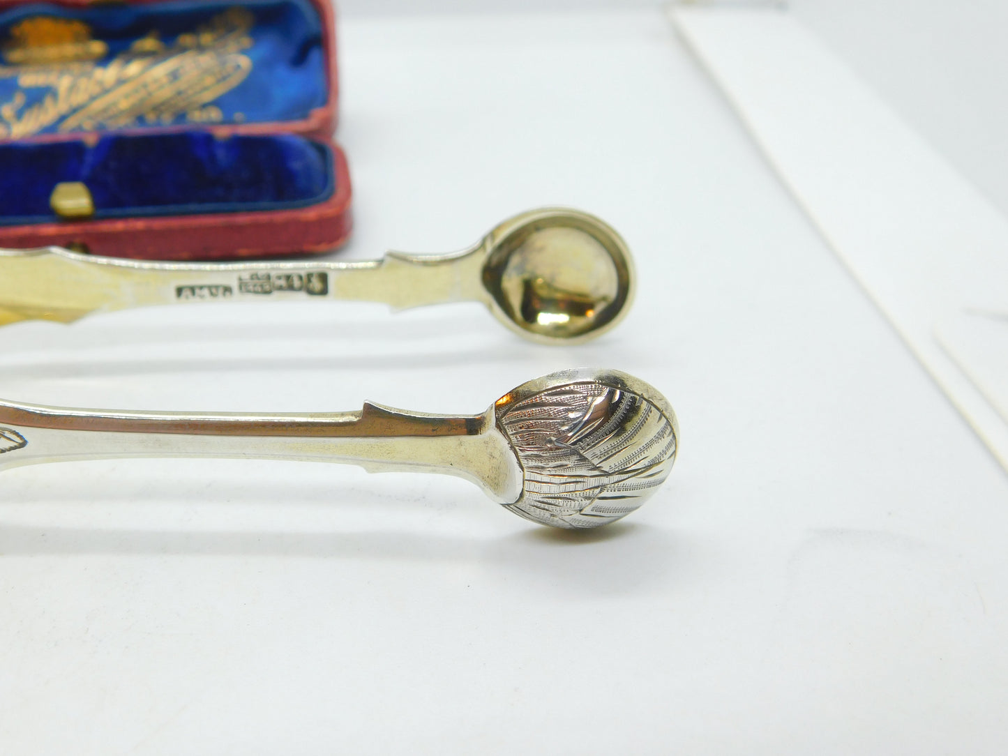 Imperial Russian Victorian Sterling Silver Gilt Sugar Tongs 1868 Moscow Viktor Savinkov