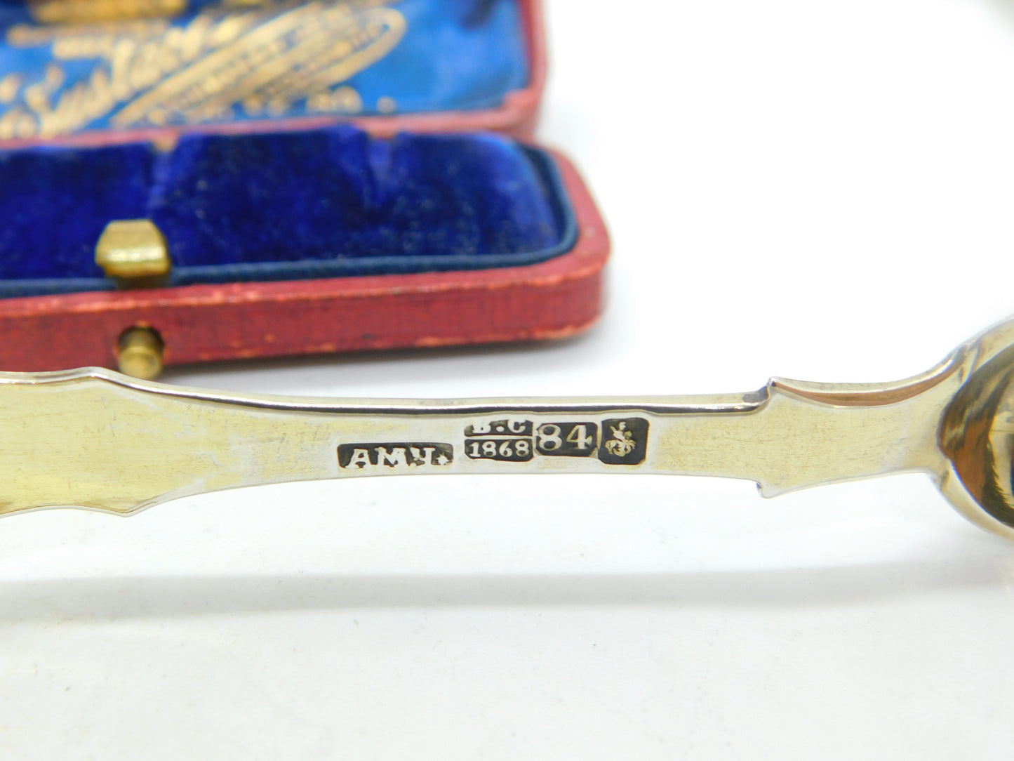 Imperial Russian Victorian Sterling Silver Gilt Sugar Tongs 1868 Moscow Viktor Savinkov