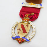 Sterling Silver Gilt Enamel Masonic Jewel Steward Medal 1936 Antique London