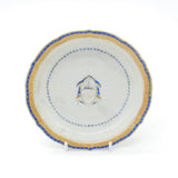 Early Ceramic Hand Painted Dish with Duncan Family Armorial Crest c1760 Georgian