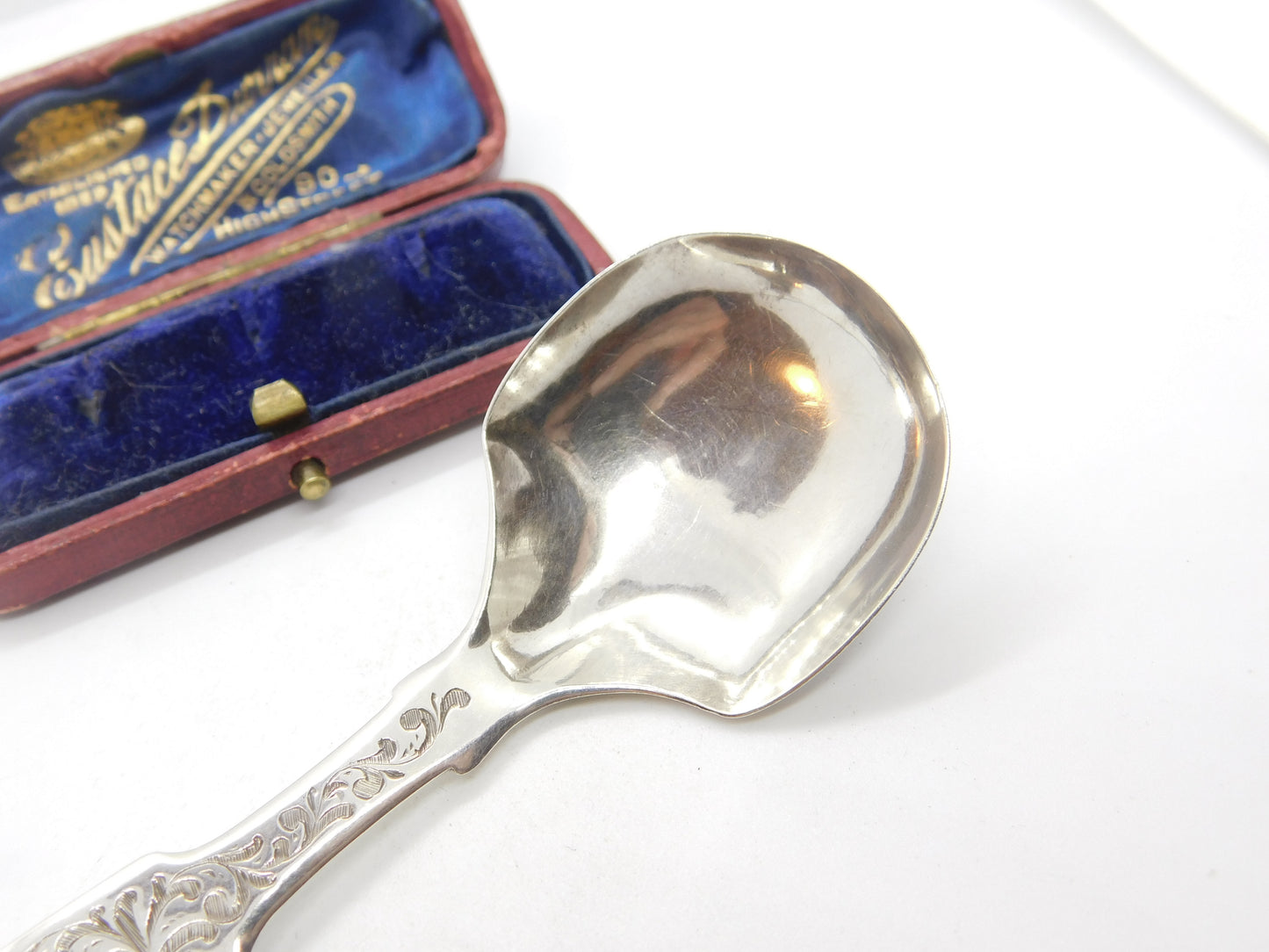 Victorian Sterling Silver Floral Caddy Spoon 1851 Birmingham George Unite