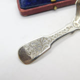 Victorian Sterling Silver Floral Caddy Spoon 1851 Birmingham George Unite