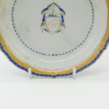 Early Ceramic Hand Painted Dish with Duncan Family Armorial Crest c1760 Georgian