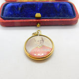 Victorian 9ct Yellow Gold General Lord Roberts Portrait Locket Pendant c1890