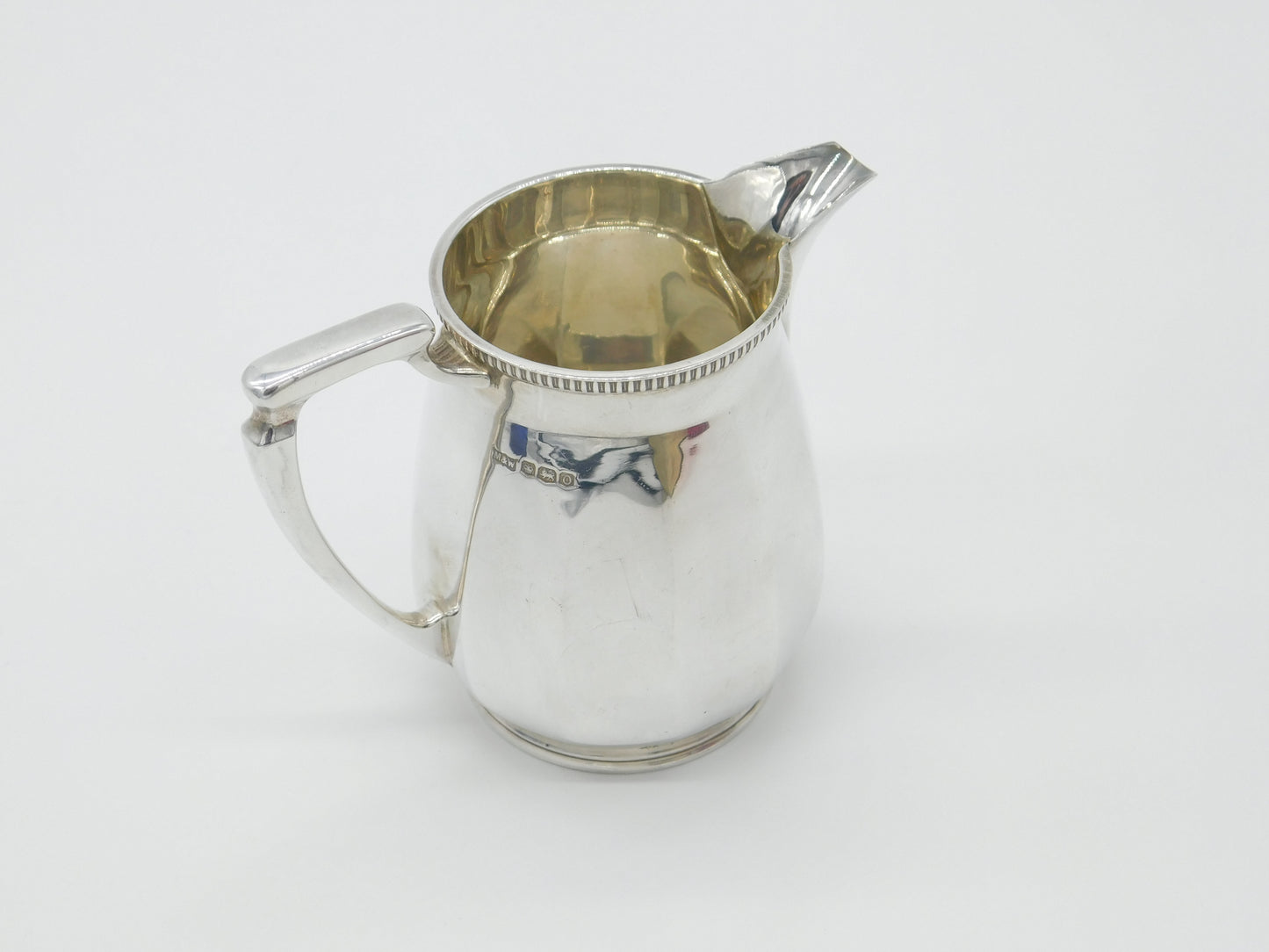 Mappin & Webb Sterling Silver Fluted Cream Jug Antique 1931 Sheffield Art Deco