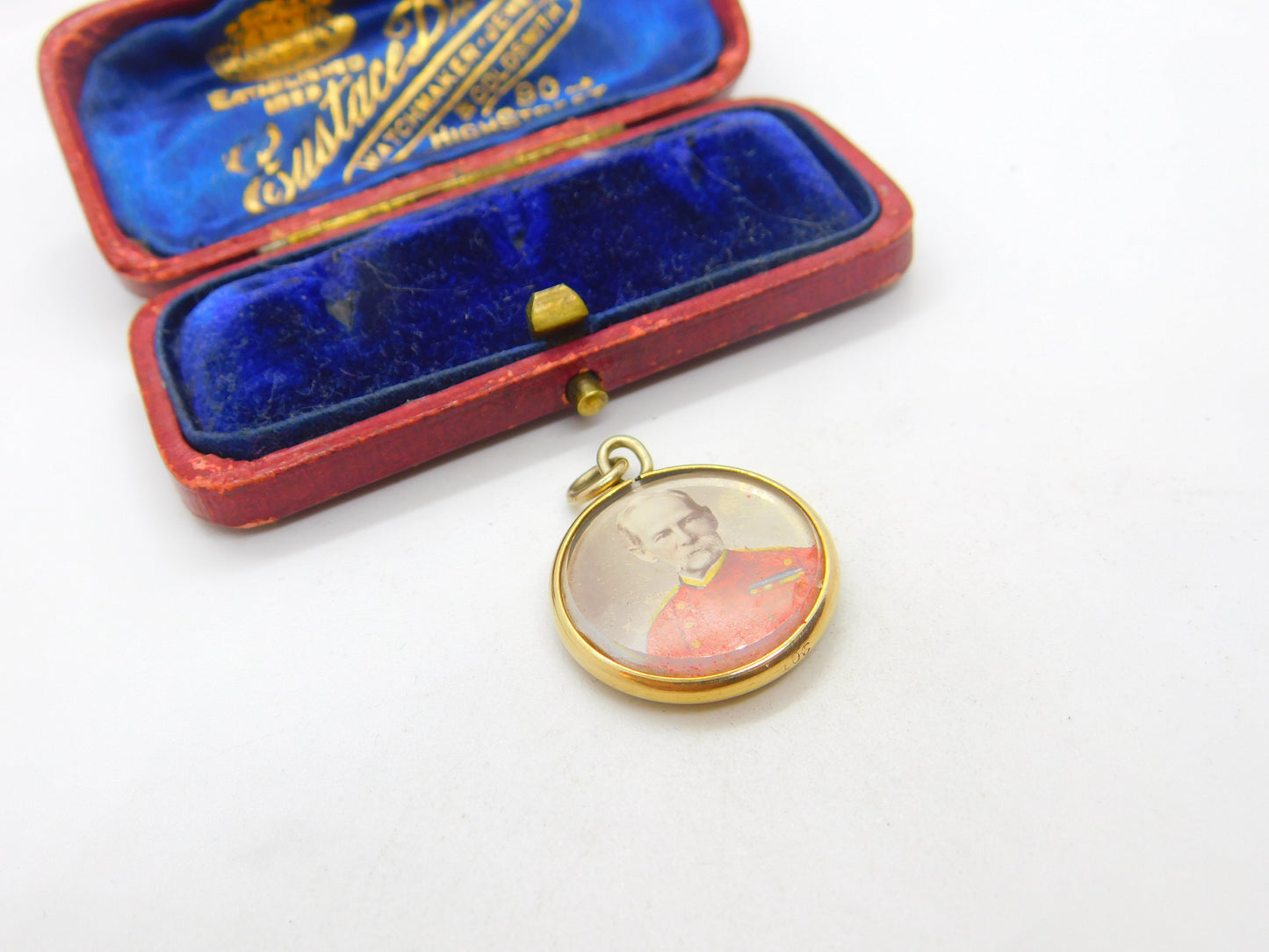 Victorian 9ct Yellow Gold General Lord Roberts Portrait Locket Pendant c1890