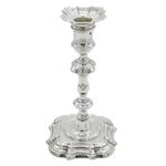 Silver candlestick holder on a white background