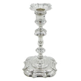Silver candlestick holder on a white background