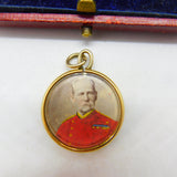 Victorian 9ct Yellow Gold General Lord Roberts Portrait Locket Pendant c1890