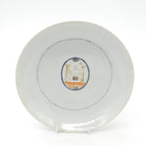 Early Chinese Masonic Hand Painted Plate or Dish with Devil Head & Symbols c1750