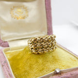 9ct Yellow Gold Essential Keeper Ring Vintage 1977 London Size Q UK