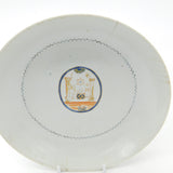Early Chinese Masonic Hand Painted Plate or Dish with Devil Head & Symbols c1750