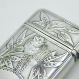 Sampson Mordan Victorian Sterling Silver Bird & Butterfly Vesta Case Antique 1881 London