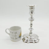 George II Cast Sterling Silver Single Candlestick Antique 1752 London John Cafe