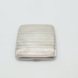 Sterling Silver & 9ct Rose Gold Lined Cigarette Case Antique 1924 Birmingham
