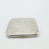Sterling Silver & 9ct Rose Gold Lined Cigarette Case Antique 1924 Birmingham