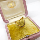 9ct Yellow Gold Textured Pattern Wishbone Ring Vintage 1976 Birmingham