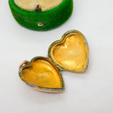 Victorian 9ct Rose Gold Back & Front Floral Heart Locket Pendant Antique c1890
